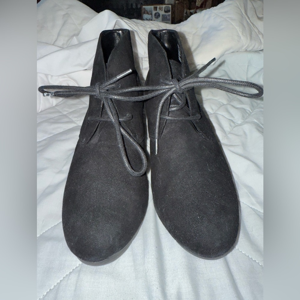 Clarks Artisan Suede Comfort Wedge Ankle Boot